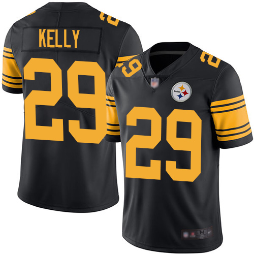 Men Pittsburgh Steelers Football #29 Limited Black Kam Kelly Rush Vapor Untouchable Nike NFL Jersey